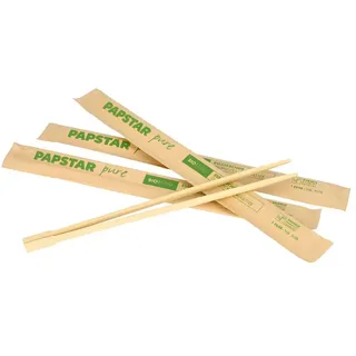 Papstar Essstäbchen 50 St. Bambus 23 cm Beige