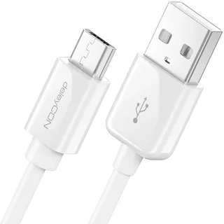 deleyCON 1,5m Micro USB Ladekabel Datenkabel - Weiß