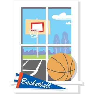 Aufkleber 'Trompe l? Es "Ground Basketball Fenster RoomMates (102 x 69 cm) – monbeausticker – Kind Stil: Kind
