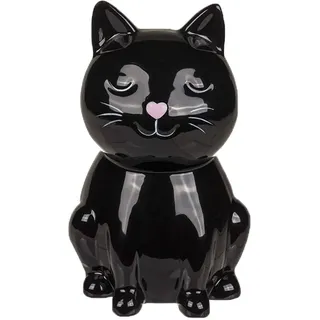 CBK-MS. Tier Spardose Katze schwarz mit Schloss 15,5 cm Sparkasse Sparbüchse Kätzchen