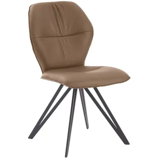 Valdera Stuhl, Schlamm, Taupe, Textil, Leder, Echtleder, Rindleder, Stativgestell, 58x91x59 cm, Stoffauswahl, Typenauswahl, Gestellauswahl, Sitzfläche 180° drehbar, automatische Rückholfunktion, Esszimmer, Stühle, Esszimmerstühle, Lederstühle