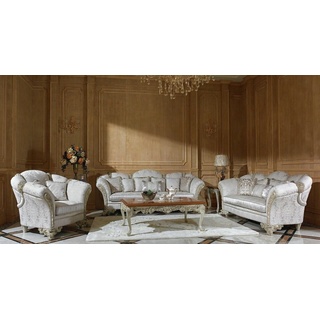 JVmoebel Sofa, 3+1 Sofagarnitur Couch Sofa Polster Garnitur Königliche Garnituren weiß