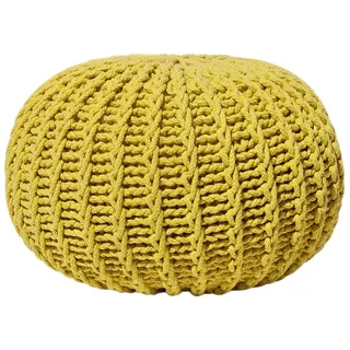 Beliani Pouf CONRAD in Gelb - (W) 50 x (H) 35 x (L) 50 cm | Gr.: onesize