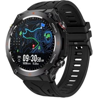 GPS Smartwatch Herren Barometer Militär Uhr Kompass Höhenmesser Outdoor Sportuhr Fitnessuhr Telefonfunktion Gesundheitsuhr Blutdruck Pulsuhr Schrittzähler Laufuhr Aktivitätstracker Military Watch