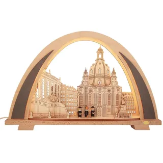 SCHENK HOLZKUNST Tietze NEW LINE Schwibbogen Dresdner Frauenkirche mit farbigen Figuren