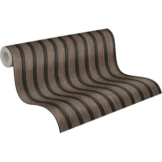A.S. Création PintWalls Vliestapete mit Wandpaneel-Motiv 0,53 x 10,05 m 0 g Braun/Schwarz 391093