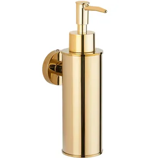 BGL Wandmontierter Seifenspender aus Edelstahl, 180 ml Flüssigseifenspender aus SUS304, ABS-Pumpkopf mit Ersatzpumpe, Goldfarben, für Bad und Küche