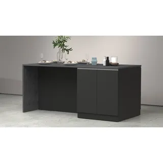 kochstation Kücheninsel 200 cm grau