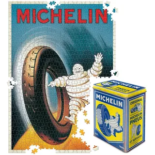 Nostalgic-Art Retro Puzzle 1000 Teile, 68 x 48 cm, Michelin – Vintage – Geschenk-Idee für Motor-Fans, Original Lizenzprodukt (OLP), für Erwachsene, in Vintage-Metalldose als Geschenkverpackung