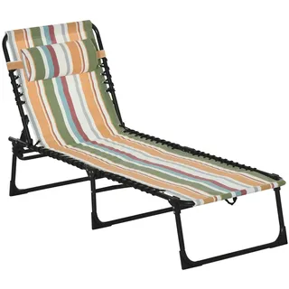 Outsunny Sonnenliege Klappbar Gartenliege bis 120 kg Belastbar Mehrfarbig
