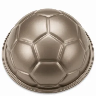NEUSTANLO Fußball Backform Ø 22 cm | Motivbackform aus Metall mit Antihaftbeschichtung | 3 Liter Kuchenform im Fußball-Design | hitzebeständig bis 230 °C | für Geburtstag & Fußballparty