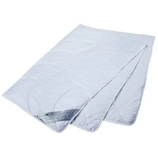 franknatur Naturfaserbettdecke Wiebke, Füllung: 100% Seide, Bezug: 100% Baumwolle, Leichte Sommer-Bettdecke weiß 200 cm x 200 cm