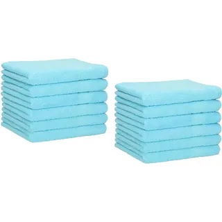 Betz Palermo Gästehandtücher Set 12-teilig – 12× Gästehandtuch 30×50 cm, 100% Baumwolle 360 g/m2, weich & saugstark, Oeko-TEX® Farbe türkis