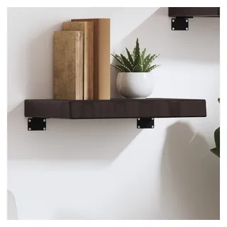 furnicato Wandregal aus massivem Eichenholz 40x30x(2-6) cm Dunkelbraun, 1-tlg., Rustikales Wandboard mit Naturkante und 20 kg Belastbarkeit braun 30 cm x 6 cm x 6 cm