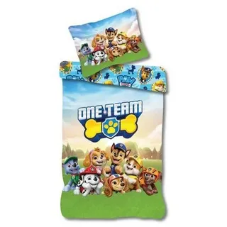 PAW PATROL Kinderbettwäsche Paw Patrol One Team Bettwäsche 140x200cm Kinder blau