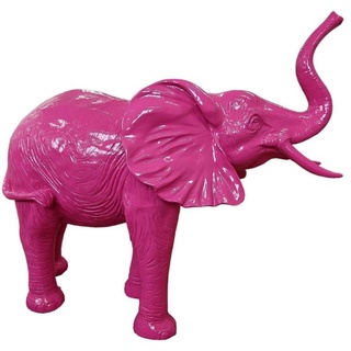 Casa Padrino Luxus Deko Skulptur Elefant Pink 160 x 66 x H. 160 cm - Große Deko Figur - XXL Deko Skulptur - XXL Deko Figur - Wohnzimmer Deko - Garten Deko - Luxus Deko XXL Figuren