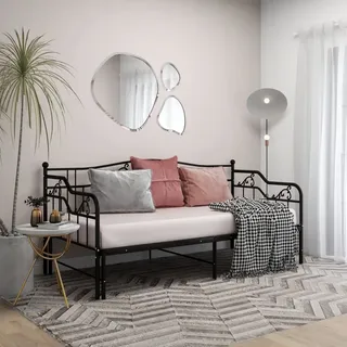 vidaXL Ausziehbett 90 x 200 cm Schwarz