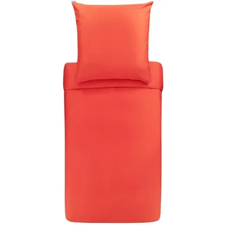BASSETTI Bettwäsche Uni Mako-Satin Tangerine 135 x 200 cm + 80 x 80 cm