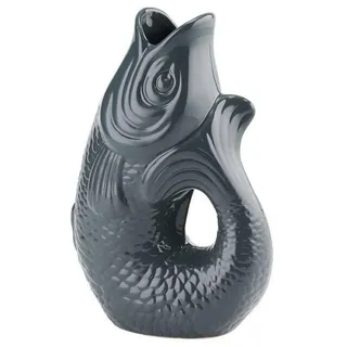 Giftcompany - Vase, Karaffe - Monsieur Carafon - Fisch - Steingut - Farbe: grau - (BxTxH): 21 x 12 x 31 cm - Größe L