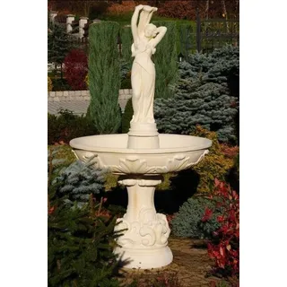 JVmoebel Gartenbrunnen Handgefertigter Zierbrunnen aus Stein für den Garten, Made in Europa weiß