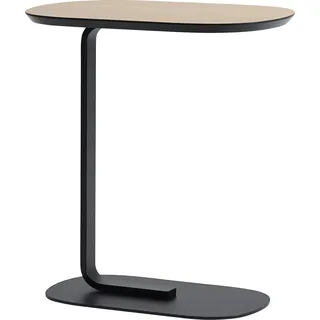 Relate Beistelltisch 60,5 cm helle Eiche laminiert auf einem schwarzen Bein
