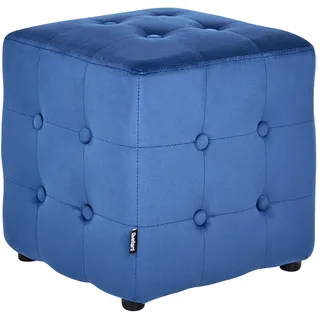 Beliani Pouf WISCONSIN Stoff 36 x 39 x 36 cm Blau