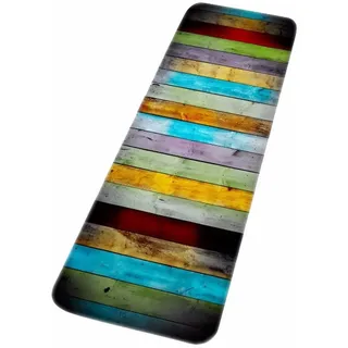 A.Monamour Badematten Badteppiche Badvorleger Mehrfarbig Grunge Holz Planken Kunstdruck Weiche Mikrofaser Flanell Wasser Saugfähige Badematten Für Bad Dusche Zubehör Boden Teppiche Bereich Teppiche