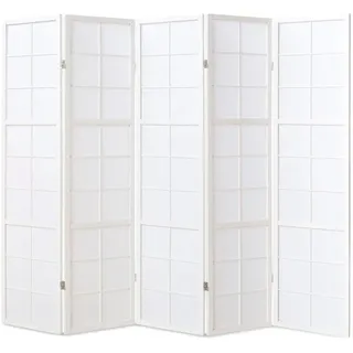Homestyle4u Paravent Weiß 220x175 cm 439