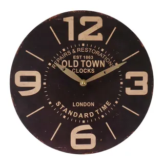 Buri - Zeitlose Wanduhr Ø29cm Landhausstil Shabby Vintage Antik Küchenuhr Holzuhr Deko - Old Town