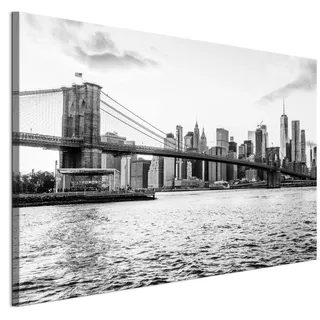 LUMASOUL Wandbilder Wohnzimmer Leinwandbild New York 90x60 cm1-teiliges Bild für Schlafzimmer Flur Büro und Küche modernes Foto-Motiv