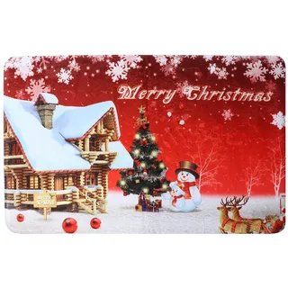 LEMCC Weihnachts-Fußmatte, 50 X 80 cm, Willkommensmatte für Den Außenbereich, Winter-Fußmatte, Urlaubs-Fußmatten für Drinnen und Draußen, Weihnachten, Feiertage, Eingangsbereich