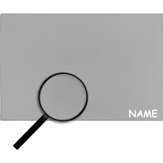 alles-meine.de GmbH Schreibtischunterlage - Größe & Modell & Farbwahl - 53 cm * 40 cm - Unterlage - Leder Effekt - Silber/grau - inkl. Name - abwischbar - rutschfest - Schreib..