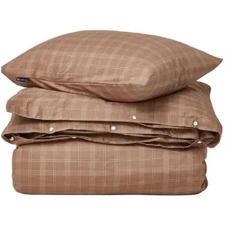 Lexington Bettwäsche Bettwäsche Checked Lyocell Braun Weiß (155x220cm) (2-teilig)
