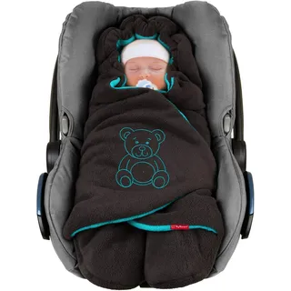 ByBoom Einschlagdecke Babyschale Winter - Herbst - Frühling, 'Die Decke' seit 2009, Maxi Komfort - Cosi Bella, Anthrazit/Aqua