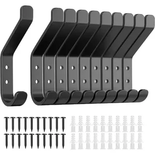 10 Schwarze Metallhaken Zum Anschrauben (10 Cm) Für Akustikpaneele ‚Äì Wohnzimmer, Schlafzimmer, Badezimmer ‚Äì Kleiderständer