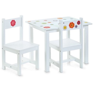 HTI-Living Kindersitzgruppe Kinder-Sitzgarnitur 3-teilig, (3-tlg., 1 Kindertisch mit 2 Stühlen), Kindersitzgruppe weiß