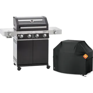 RÖSLE BBQ Gasgrill Videro G4-S Vario+ Schwarz mit Schutzhaube XL - Schwarz