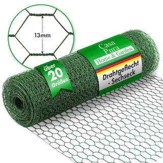 Floordirekt Maschendrahtzaun Sechseckgeflecht 0,5 x 10 m grün