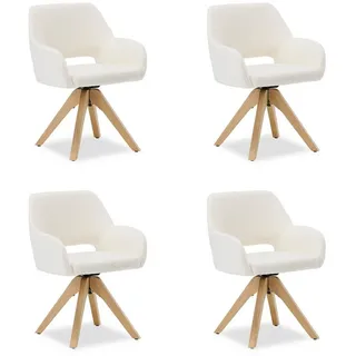 Homestyle4u Esszimmerstuhl Teddystoff beige 4er Set