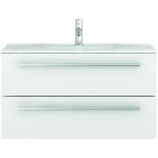 Sieper I Waschtischunterschrank 90 x 50 cm mit Waschtisch, Libato Badezimmermöbel, Badezimmerunterschrank I Weiß