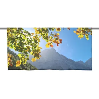gardinen-for-life Scheibengardine Der herbst beginnt Cafehausgardine 25 cm hoch - mit tollem Motiv 60 cm