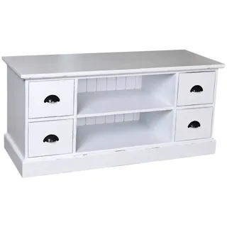Casa Padrino Landhausstil Sideboard Fernsehschrank in Antik Stil Weiß 129 x 50 x H. 60 cm