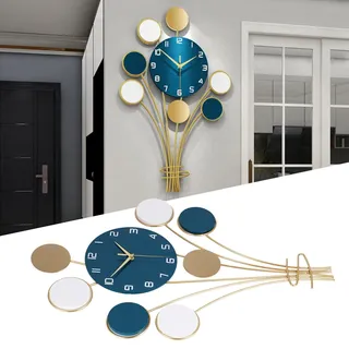 Designer-wanduhr Aus Eisen Und Mdf, Große Größe 80 X 51 Cm, Für Das Wohnzimmer, Mit Geräuschlosem Uhrwerk