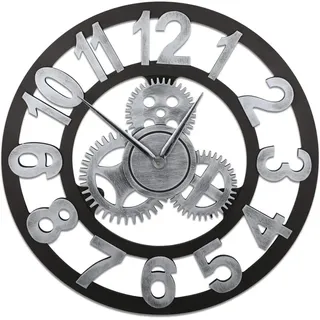 3d-wanduhr 40 Cm, Steampunk-zahnrad-wanduhr, Klassische Vintage-metall-wandpendeluhr, Geräuschlose Retro-uhren, Römische Ziffern-uhr, Industriedekor Für Wohnzimmer, Bar, Gold