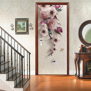 VIRANDA Türtapete Selbstklebend Türaufkleber 3D Blume TürPoster PVC Wasserdichte Fototapete Türfolie Abnehmbar Wandtapete 88x200cm