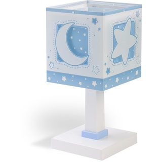 Dalber Kinder Tischlampe Nachttischlampe kinderzimmer Sterne und Mond Moonlight blau, 63231T, E14