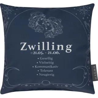 Magma Heimtex Dekokissen Sternzeichen Minikissen 25x25 Eigenschaften Geschenk Tierkreiszeichen, beidseitig bedruckt, Sternzeichen, Tierkreiszeichen, Eigenschaften blau
