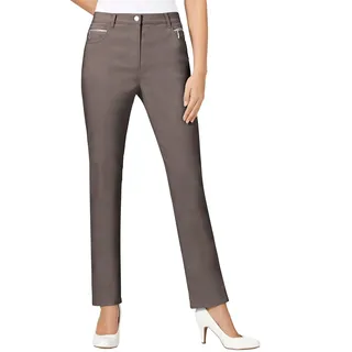 Stretch-Hose STEHMANN, Damen, Gr. 38, Normalgrößen, grau (stein), 72% Viskose, 25% Polyamid, 3% Elasthan, unifarben, lang, Hosen, Topseller
