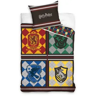 HARRY POTTER Baumwolle Case von Hogwarts Bettwäsche-Set - 100% Baumwolle (Einzelbett) (mehrfarbig), mehrfarbig, Einheitsgröße