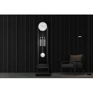 Hermle Standuhr Standuhr aus Eiche in Chrom und schwarz - Hermle Modell: 01089-740461